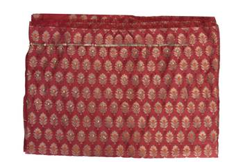 Red hand woven silk stitched lehenga 4