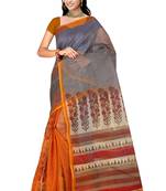 Multicolor printed net saree with blouse