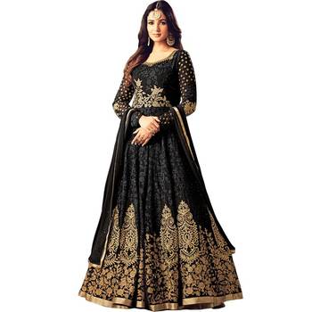 Black Embroidered Georgette Salwar 1