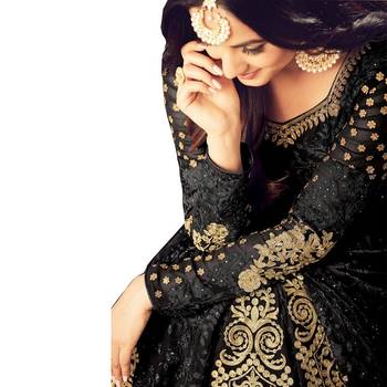Black Embroidered Georgette Salwar 2