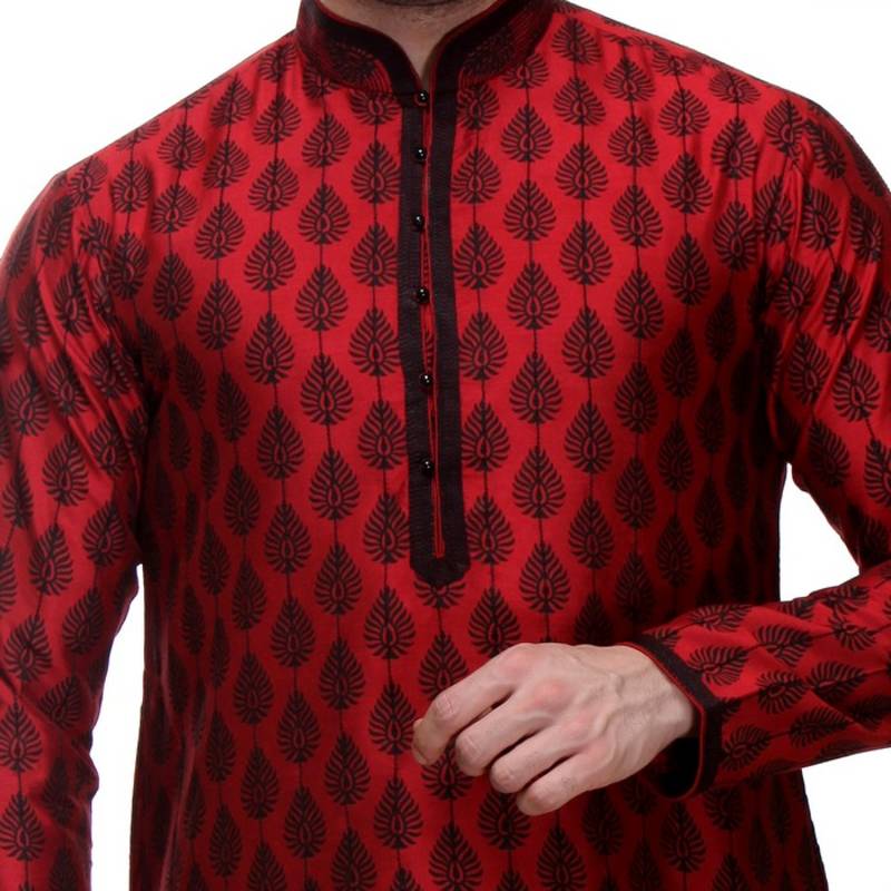 Indian Poshakh Kurta Pajama Print With Threading