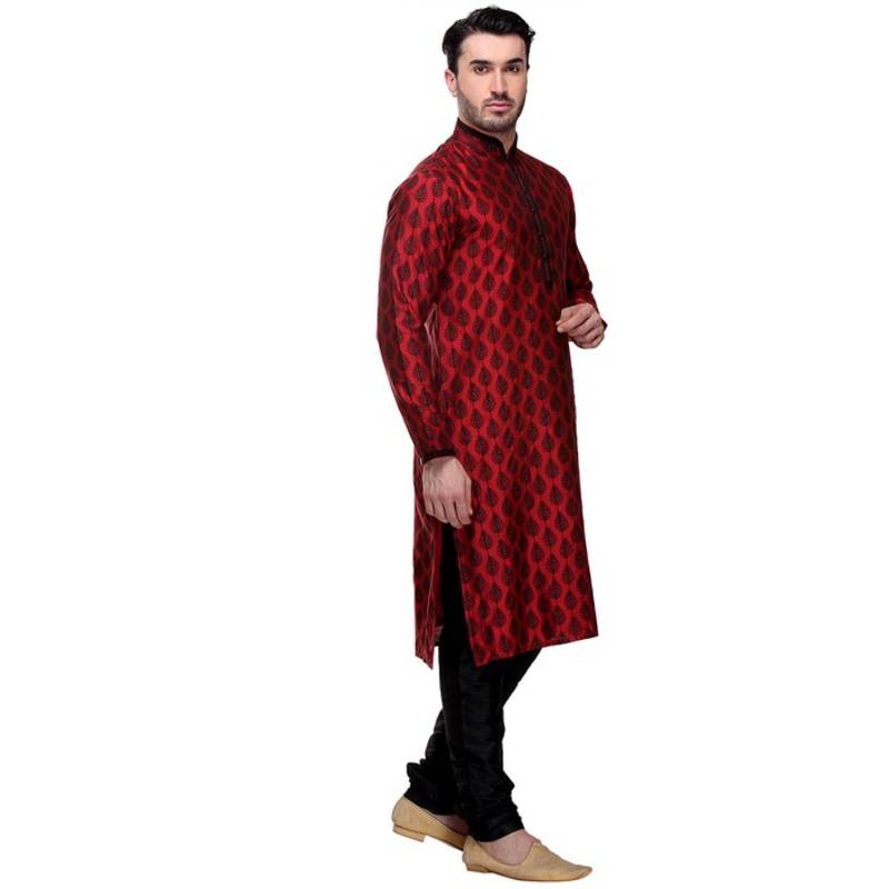 Indian Poshakh Kurta Pajama Print With Threading