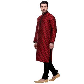 Indian Poshakh Kurta Pajama Print With Threading 4