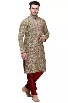 Indian Poshakh Kurta Pajama Print With Threading