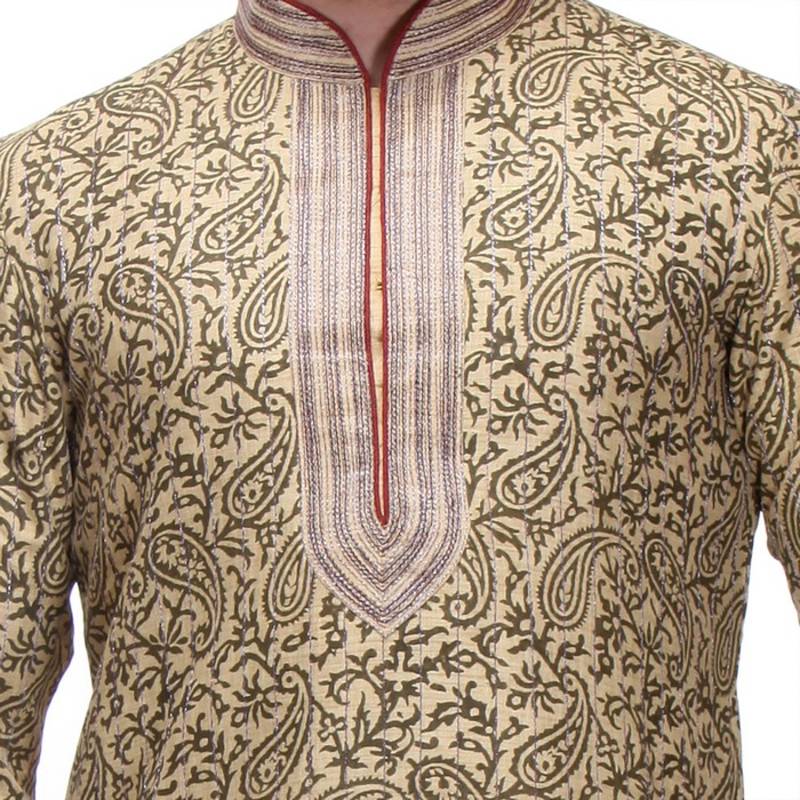 Indian Poshakh Kurta Pajama Print With Threading
