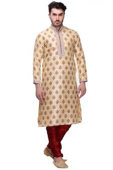 Indian Poshakh Kurta Pajama Print With Threading