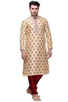 Indian Poshakh Kurta Pajama Print With Threading