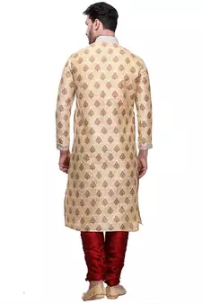 Indian Poshakh Kurta Pajama Print With Threading
