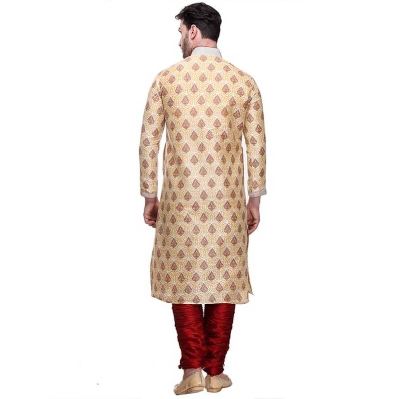 Indian Poshakh Kurta Pajama Print With Threading