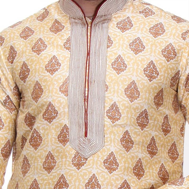 Indian Poshakh Kurta Pajama Print With Threading