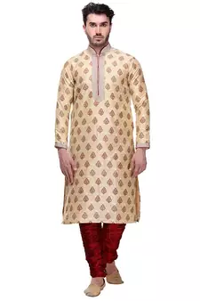 Indian Poshakh Kurta Pajama Print With Threading