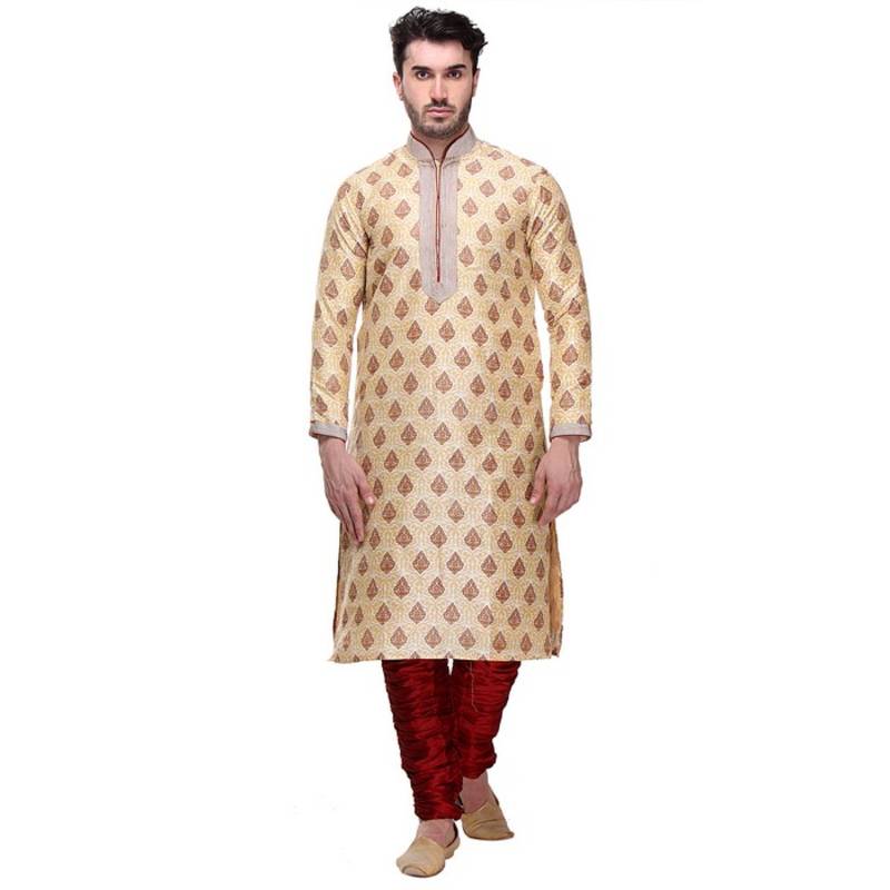 Indian Poshakh Kurta Pajama Print With Threading