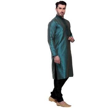 Indian Poshakh Kurta Pajama  Machine Embriodery With  Threading 2