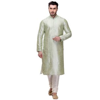 Indian Poshakh Kurta Pajama  Machine Embriodery With  Threading 1