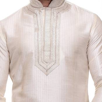 Kurta Pajama  Machine Embriodery With  Threading 3
