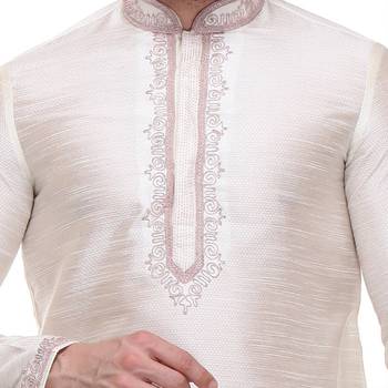 Indian Poshakh Kurta Pajama  Machine Embriodery With  Threading 4