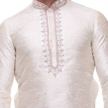 Indian Poshakh Kurta Pajama  Machine Embriodery With  Threading 3