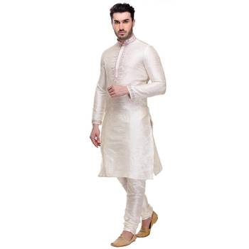 Indian Poshakh Kurta Pajama  Machine Embriodery With  Threading 1