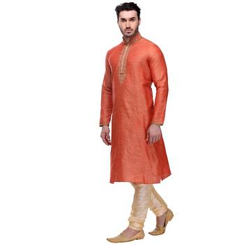 Indian Poshakh Kurta Pajama  Machine Embriodery With  Threading 1