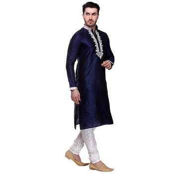 Kurta Pajama  Machine Embriodery With  Threading 4