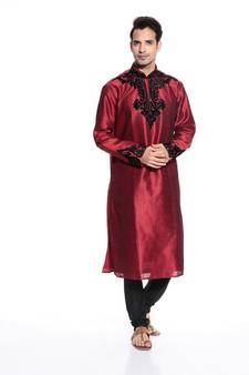 Indian Poshakh Kurta Pajama  Machine Velvet Patch Work With Threading