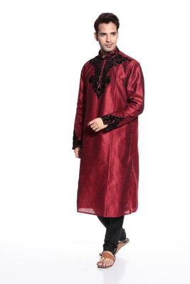 Indian Poshakh Kurta Pajama  Machine Velvet Patch Work With Threading 2
