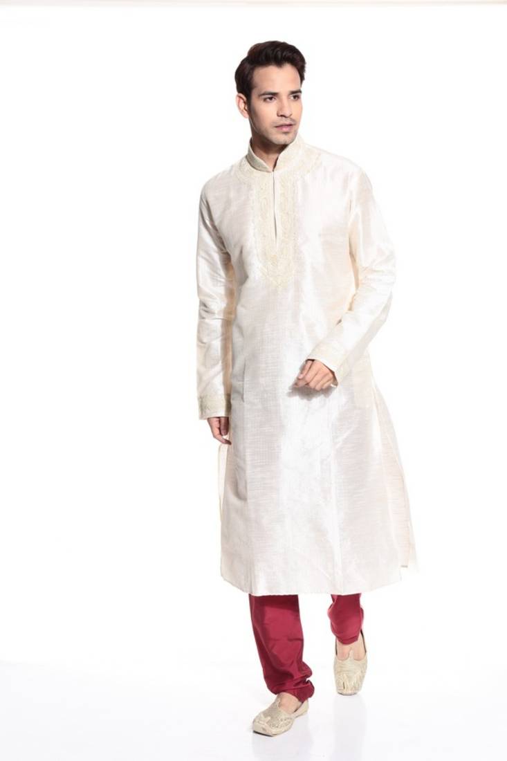 Indian Poshakh Kurta Pajama  Machine Work And Threading