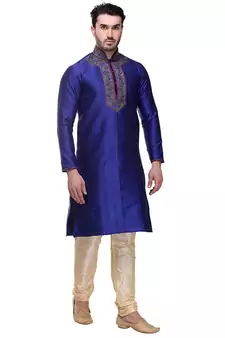 Indian Poshakh Kurta Pajama  Machine Work With Threading
