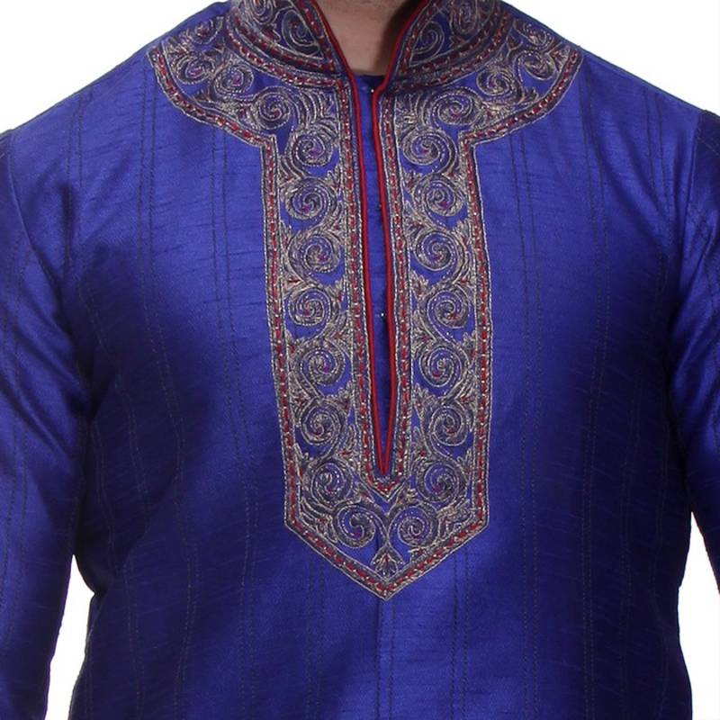 Indian Poshakh Kurta Pajama  Machine Work With Threading