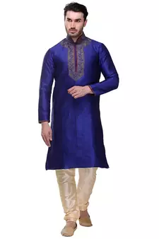 Indian Poshakh Kurta Pajama  Machine Work With Threading