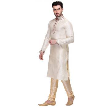 Indian Poshakh Kurta Pajama  Pinteach Wit Fancy Potli Button 1