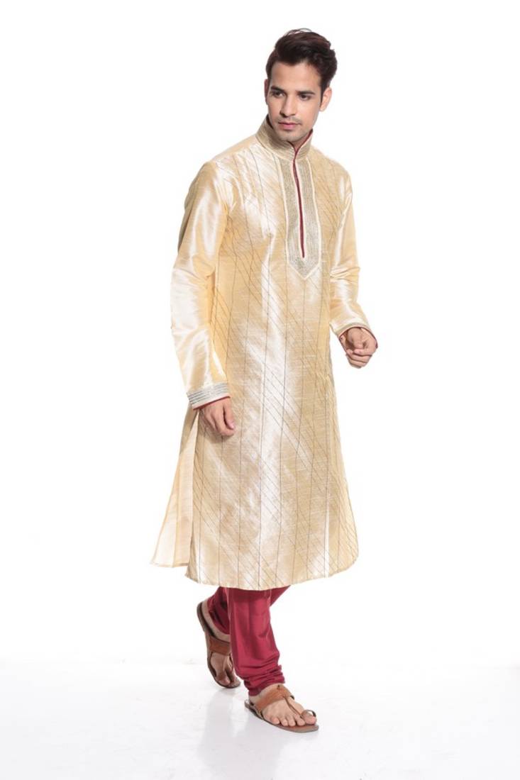 Indian Poshakh Kurta Pajama Pintuck Threading Work