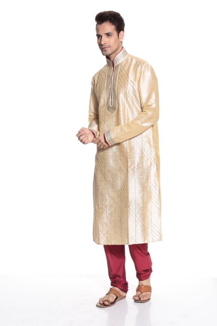 Indian Poshakh Kurta Pajama Pintuck Threading Work