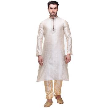 Indian Poshakh Kurta Pajama Threading With Fancy Potli Button 3