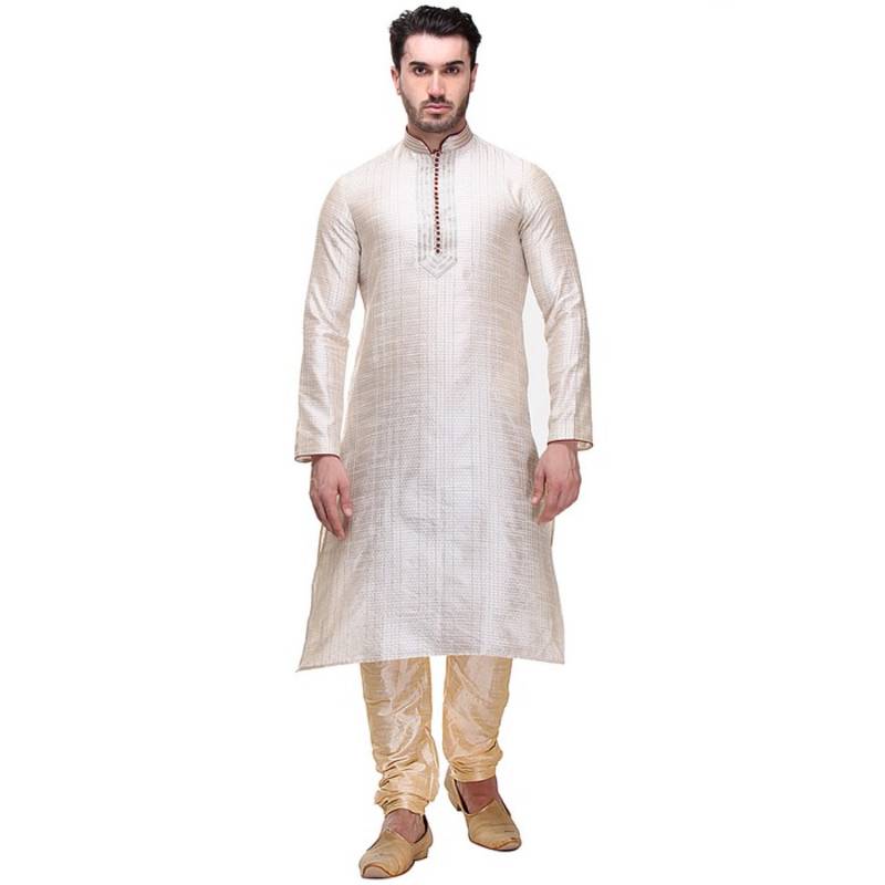 Indian Poshakh Kurta Pajama Threading With Fancy Potli Button