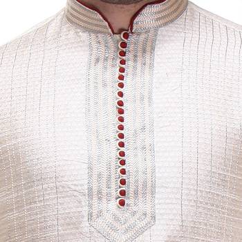 Indian Poshakh Kurta Pajama Threading With Fancy Potli Button 4