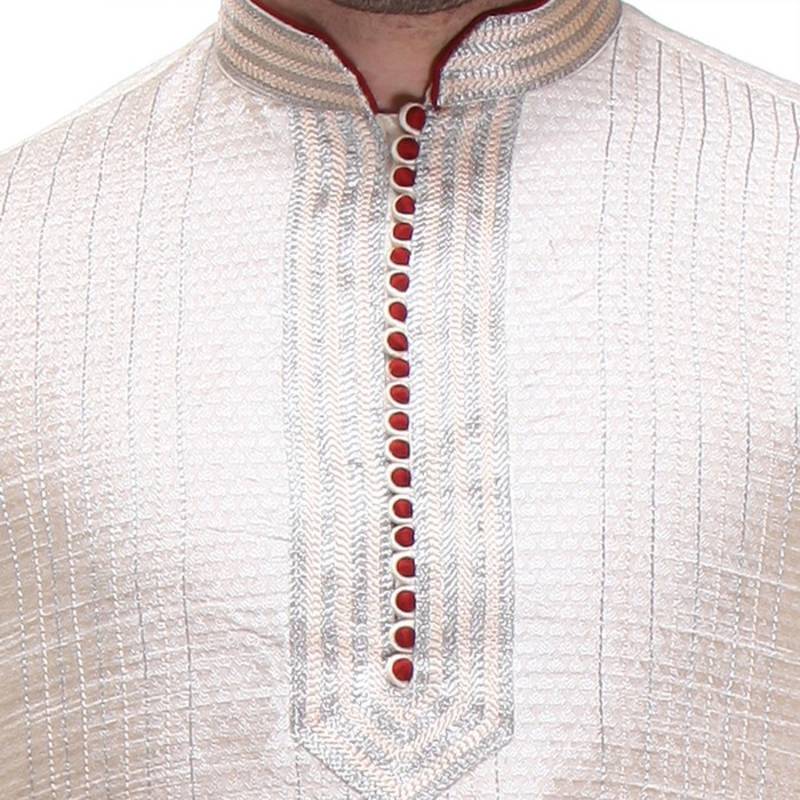 Indian Poshakh Kurta Pajama Threading With Fancy Potli Button