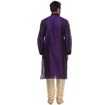 Indian Poshakh Kurta Pajama Threading With Fancy Potli Button 2