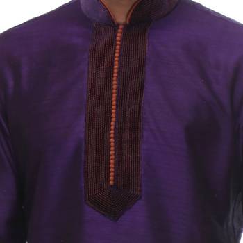 Indian Poshakh Kurta Pajama Threading With Fancy Potli Button 3