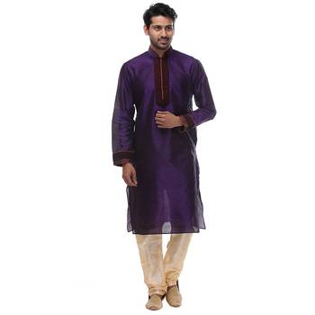 Indian Poshakh Kurta Pajama Threading With Fancy Potli Button 1