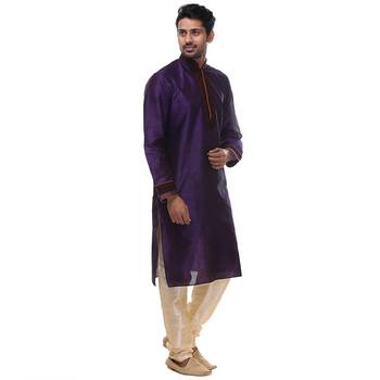 Indian Poshakh Kurta Pajama Threading With Fancy Potli Button 4