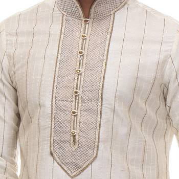 Indian Poshakh Kurta Pajama Threading With Patch Work 2