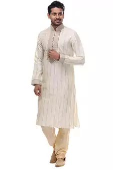 Indian Poshakh Kurta Pajama Threading With Patch Work