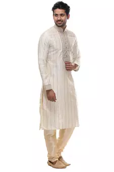 Indian Poshakh Kurta Pajama Threading With Patch Work