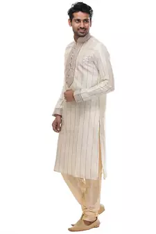 Indian Poshakh Kurta Pajama Threading With Patch Work