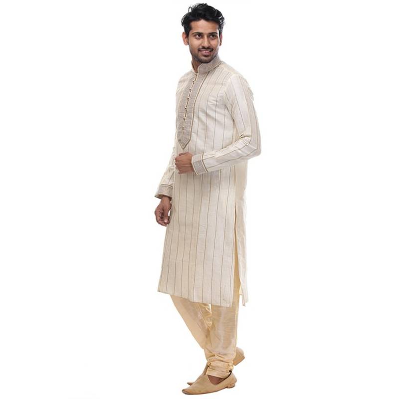 Indian Poshakh Kurta Pajama Threading With Patch Work