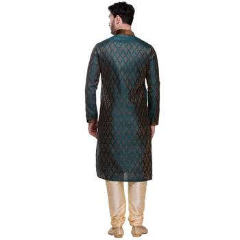 Indian Poshakh Kurta Pajama  Velvet Patch Work With Threading 2