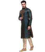 Indian Poshakh Kurta Pajama  Velvet Patch Work With Threading