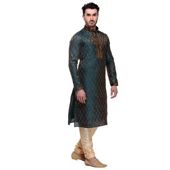 Indian Poshakh Kurta Pajama  Velvet Patch Work With Threading 4