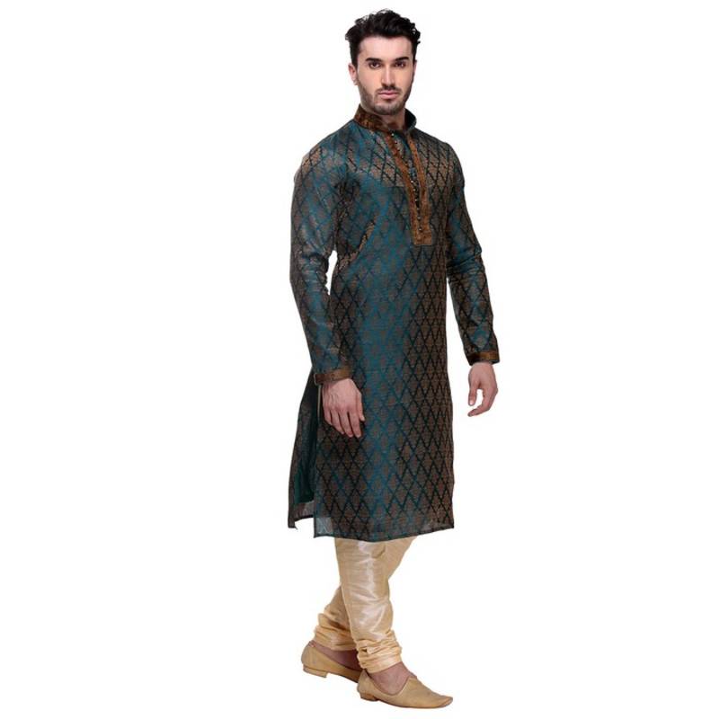 Indian Poshakh Kurta Pajama  Velvet Patch Work With Threading